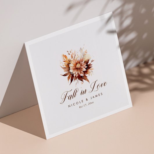 Eleganter Rustikaler Fall in Liebe Kalligraphie Ho Serviette