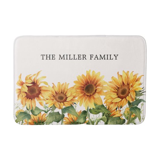 Eleganter rustikaler Gelbblütengarten Badematte (Vorderseite)