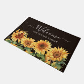 Eleganter rustikaler Gelbblütengarten Fußmatte (Schrägansicht)