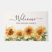 Eleganter rustikaler Gelbblütengarten Fußmatte (Vorderseite)