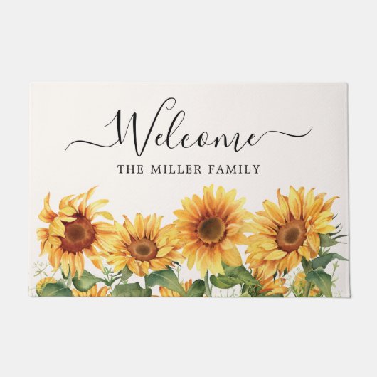 Eleganter rustikaler Gelbblütengarten Fußmatte (Vorderseite)