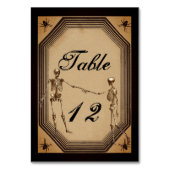 Eleganter rustikaler Gotischer Deko Skelettons Tis Tischnummer (Vorderseite)