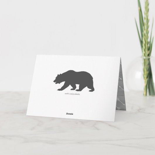 Eleganter Rustikaler Graubär und weiße Pfeile Viel Dankeskarte (Rückseite)