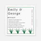 Eleganter Rustikaler Grüner Grass Spaß Fakten Hoch Serviette (Vorderseite)