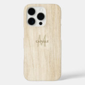 Eleganter Rustikaler Hellbeiger Holzeffekt-Monogra Case-Mate iPhone Hülle (Rückseite)