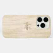 Eleganter Rustikaler Hellbeiger Holzeffekt-Monogra Case-Mate iPhone Hülle (Rückseite (Horizontal))