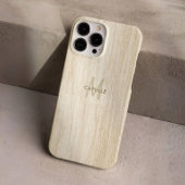 Eleganter Rustikaler Hellbeiger Holzeffekt-Monogra Case-Mate iPhone Hülle
