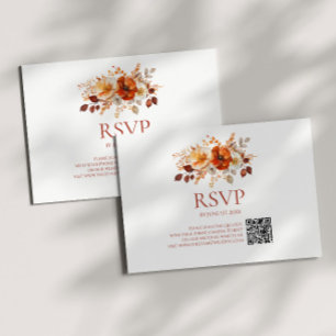 Eleganter Rustikaler Herbst-Herbst-Blumen-Hochzeit RSVP Karte