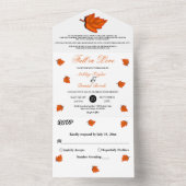 Eleganter rustikaler Herbst hinterlässt schicke Ho All In One Einladung (Innen Boden)