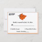 Eleganter rustikaler Herbst hinterlässt schicke Ho RSVP Karte (Vorderseite)