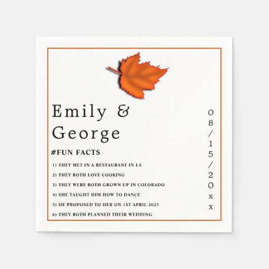 Eleganter rustikaler Herbst hinterlässt schicke Ho Serviette (Vorderseite)