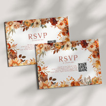 Eleganter Rustikaler Herbst-Hochzeits-Blumen-QR-Co