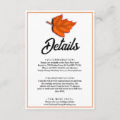 Eleganter rustikaler Herbst lässt Hochzeit im Herb Begleitkarte (Vorderseite)