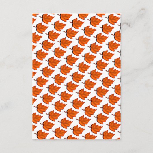 Eleganter rustikaler Herbst lässt Hochzeit im Herb Begleitkarte (Rückseite)