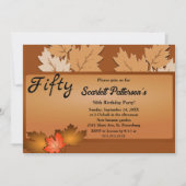Eleganter Rustikaler Herbstausgang 50. Geburtstag Einladung (Vorderseite)