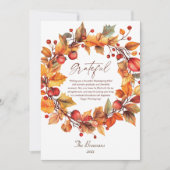 Eleganter Rustikaler Herbstkranz-Erntedank Feiertagskarte (Vorderseite)