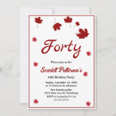 Eleganter Rustikaler Herbstlaub Herbst 40. Geburts Einladung (Vorderseite)