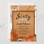 Eleganter rustikaler Herbstlaub Pumpkin 60. Geburt Einladung (Vorderseite)