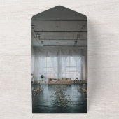 Eleganter Rustikaler Hochzeitsplatz Fall Blumenzeh All In One Einladung (Außenbereich)