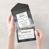 Eleganter Rustikaler Hochzeitsplatz Fall Blumenzeh All In One Einladung (Abreißen)