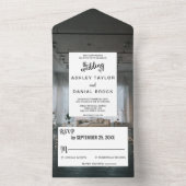 Eleganter Rustikaler Hochzeitsplatz Fall Blumenzeh All In One Einladung (Innen Boden)