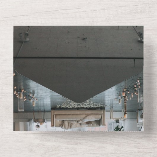 Eleganter Rustikaler Hochzeitsplatz Fall Blumenzeh All In One Einladung (Rückseite)