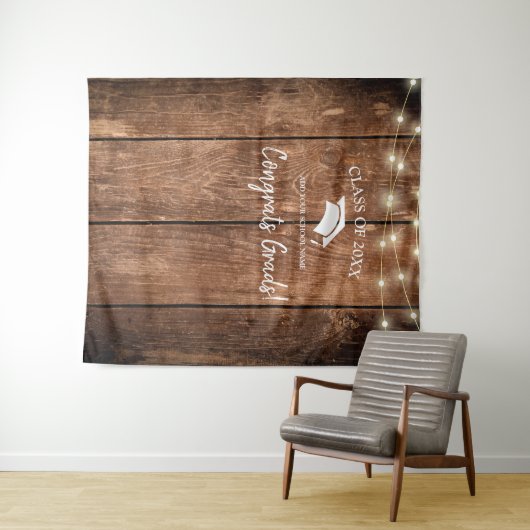 Eleganter rustikaler Holz Abschluss Foto Hintergru Wandteppich (Beispiel (Horizontal))