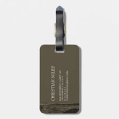 Eleganter rustikaler Holzname mit Monogramm Name P Gepäckanhänger (Rückseite vertikal)