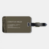 Eleganter rustikaler Holzname mit Monogramm Name P Gepäckanhänger (Rückseite horizontal)