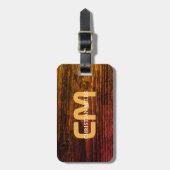 Eleganter rustikaler Holzname mit Monogramm Name P Gepäckanhänger (Vorderseite vertikal)