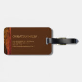 Eleganter rustikaler Holzname mit Monogramm Name P Gepäckanhänger (Rückseite horizontal)
