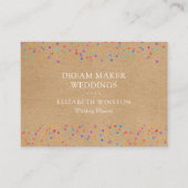 Eleganter, rustikaler Kraft-farbiger Konfetti Visitenkarte (Vorderseite)