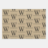 Eleganter, rustikaler Kraft Mit Monogramm Name Geschenkpapier Set (Vorderseite 3)