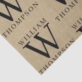 Eleganter, rustikaler Kraft Mit Monogramm Name Seidenpapier (Ausschnitt)