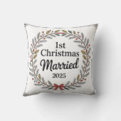 Eleganter Rustikaler Kranz | 1. Weihnachten Verhei Kissen (Rückseite)