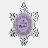 Eleganter Rustikaler Kranz | 1. Weihnachten Verhei Schneeflocken Zinn-Ornament (Rechts)