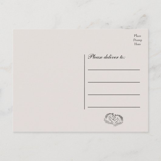 Eleganter Rustikaler Liebe Western Hochzeit Postkarte (Rückseite)