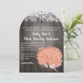 Eleganter Rustikaler Luxe Coral Forest Herzleaf Tr Einladung (Stehend Vorderseite)