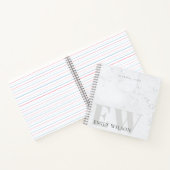 Eleganter Rustikaler Marmorstein Ivory Gray Monogr Notizblock (Innenseite)