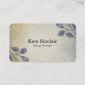 Eleganter Rustikaler Minimal Grüne Massage Therapi Visitenkarte (Vorderseite)
