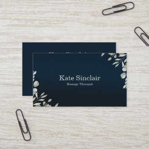 Eleganter Rustikaler Minimal Grüne Massage Therapi Visitenkarte