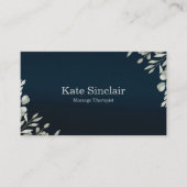 Eleganter Rustikaler Minimal Grüne Massage Therapi Visitenkarte (Vorderseite)