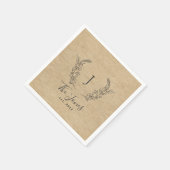 Eleganter rustikaler mit Monogramm Familienname Serviette (Ecke)