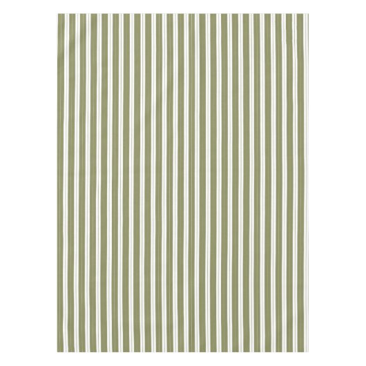 Eleganter Rustikaler Olive Green großer Streifen Tischdecke (Vorderseite)