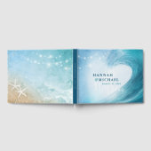 Eleganter Rustikaler Ozean Wave Beach Hochzeit Gästebuch (Voll)