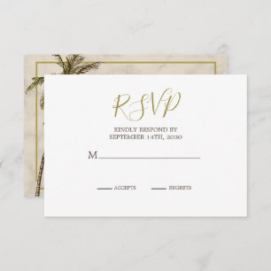 Eleganter Rustikaler Palm Tree Chic Wedding RSVP