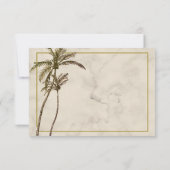 Eleganter Rustikaler Palm Tree Chic Wedding RSVP Karte (Rückseite)
