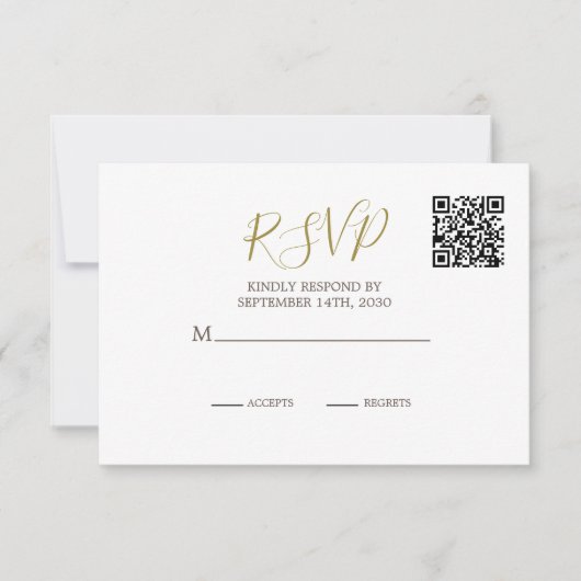 Eleganter Rustikaler Palm Tree QR Code Wedding RSV RSVP Karte (Vorderseite)