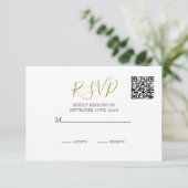 Eleganter Rustikaler Palm Tree QR Code Wedding RSV RSVP Karte (Stehend Vorderseite)