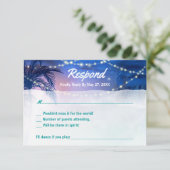 Eleganter Rustikaler Palmenstrand RSVP Karte (Stehend Vorderseite)